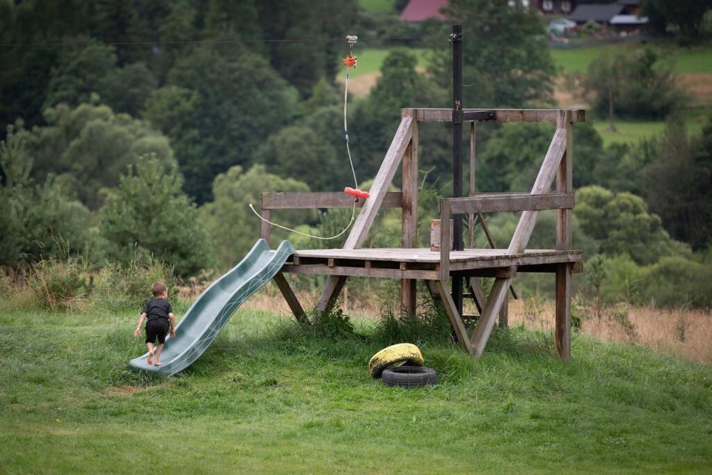 Polanka Beskid Niski Cute Cabin With Spectacular Views Hanczowa ภายนอก รูปภาพ