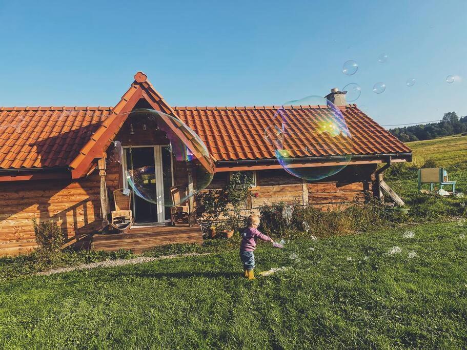 Polanka Beskid Niski Cute Cabin With Spectacular Views Hanczowa ภายนอก รูปภาพ